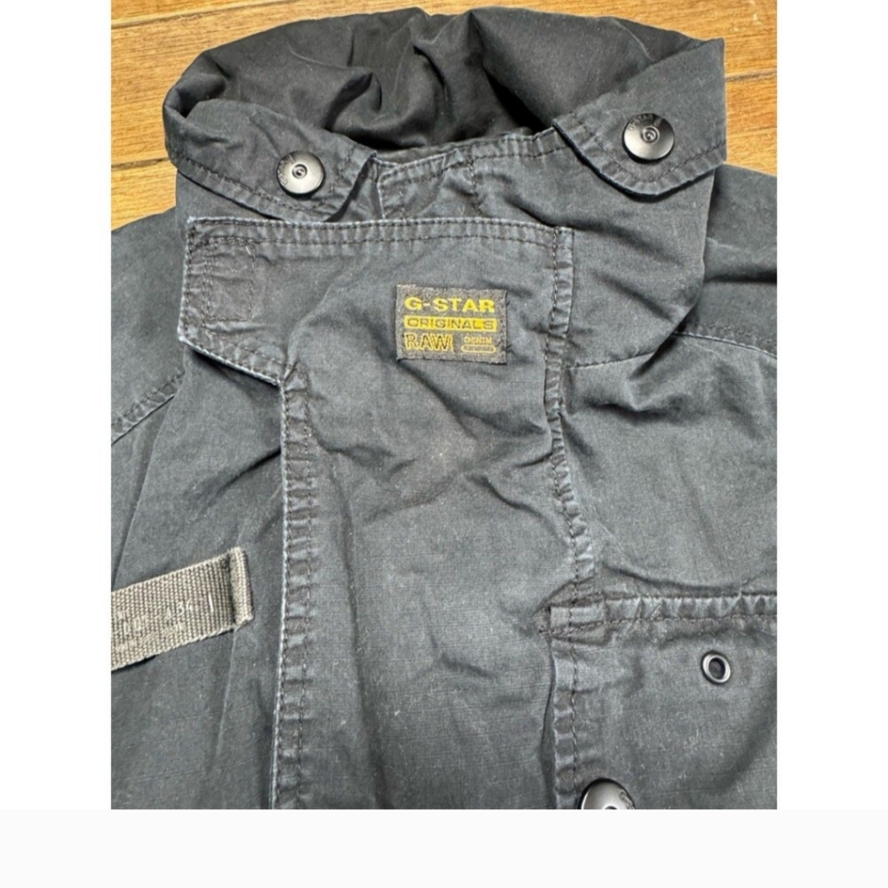 G-Star Black Cargo Military Utility Jacket Grunge Punk Rock Y2K Goth 3301 Small